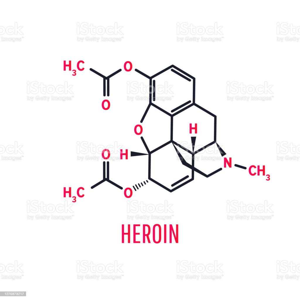 heroin-diacetylmorphin-on-a-white-background-vector-id1270373217